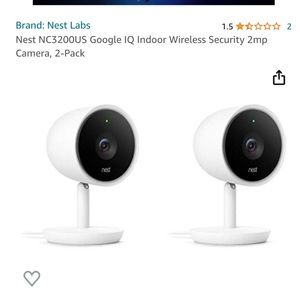 2 google nest indoor cameras never used. Packed in original box